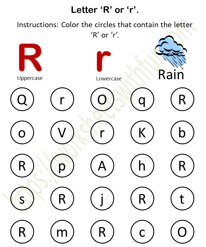 Letter R Worksheets Flash Cards Coloring Pages Color The Pictures 